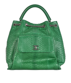 Large Urban Luxury Drawstring Backpack, Python, Green,22294833(2016/17),2*